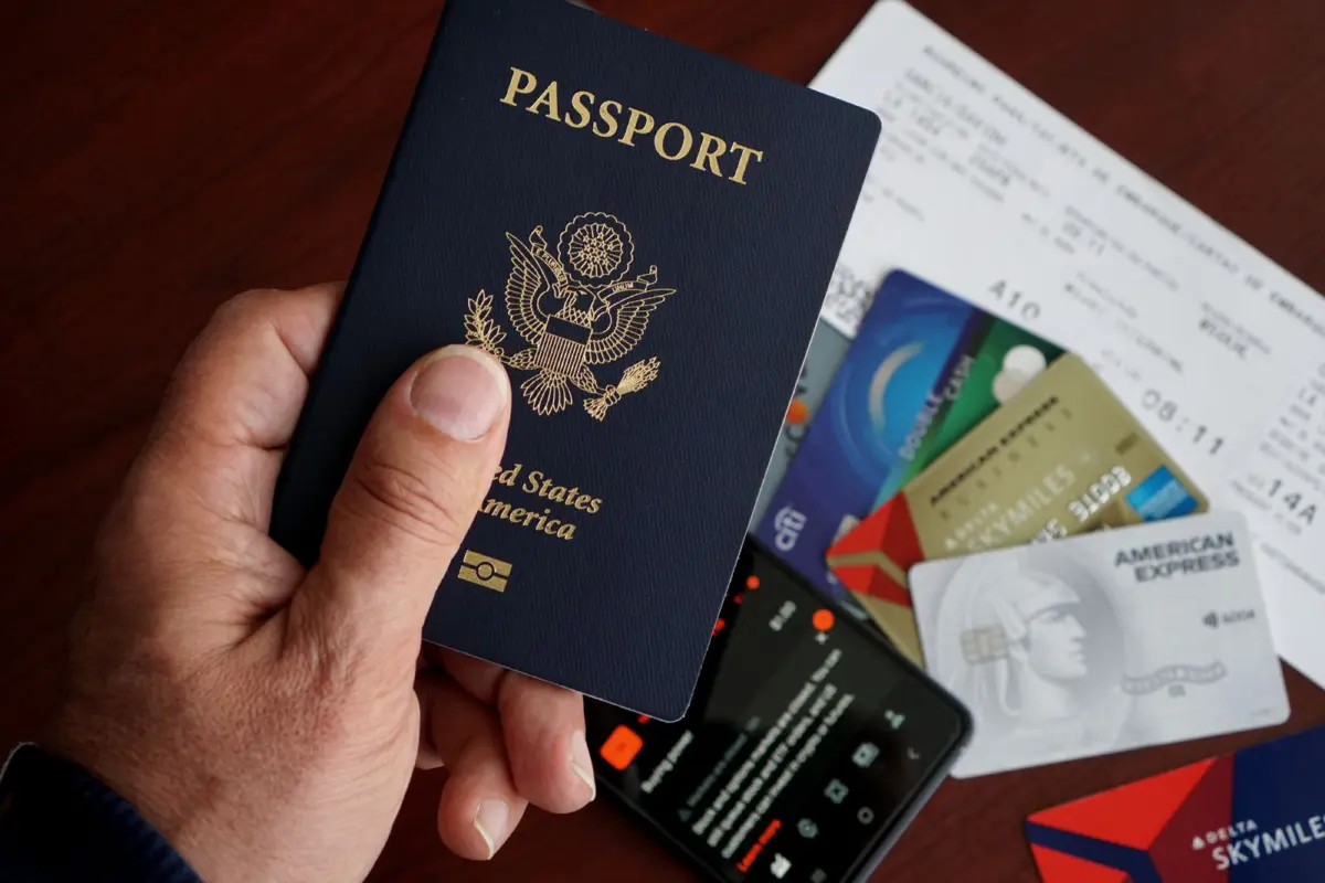 A passport and cards ready as proof of identity