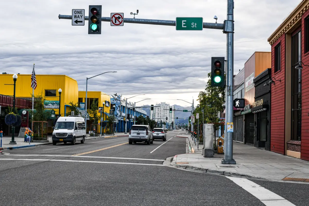 A street in downtown Anchorage, Alaska
